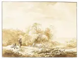 Johann Georg Wagner, 4 Blätter: Hirtenszenen, Pencil drawing