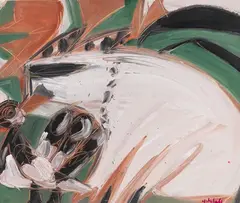 HAP Grieshaber, Weiße Wolke, 1970, Gouache