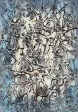Mark Tobey, Composition in white, blue and grey, 1968, Tempera