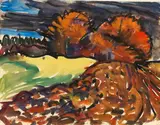 Lothar-Günther Buchheim, Frisch gepflügter Acker, 1972, Watercolour
