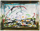 Giglio d'aqua by Mario Schifano, 1984, Oil on canvas, sold Oct 2010