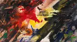 Ohne Titel by Gerhard Fietz, 1957, Oil on fibreboard, sold Oct 2010