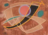 Adolf Fleischmann, Composition, 1946, Gouache