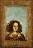 Mersad Berber, Porträt einer jungen Dame, 1960, Mixed media