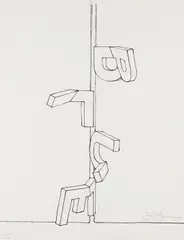 Bent "Blue" by Jasper Johns, 1971, Lithograph, sold Oct 2010