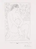 Pablo Picasso, Femme nue assise devant un Rideau, 1931, Etching