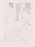 Pablo Picasso, Sculpteur, Modèle couché et Sculpture, 1933, Etching