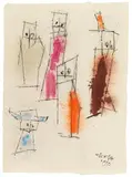 Lyonel Feininger, Ohne Titel (Männeken), 1953, India Ink