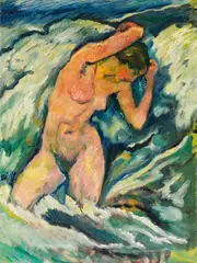 Harold Bengen, Akt in Brandung, 1908, Oil on canvas