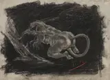 Félicien Rops, Ohne Titel, Charcoal