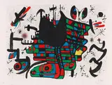 Aus: Homenatge à Joan Prats by Joan Miró, 1971, Lithograph in colours, sold Oct 2010