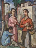 Walter Helbig, Vorstadtgespräch I, 1933, Oil on canvas