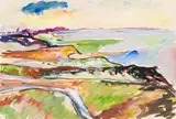 Wilhelm Ohm, Am Morsum Kliff (Sylt), 1953, Gouache