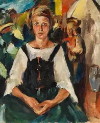 Willy Habl, Mädchenporträt, 1924, Oil on canvas