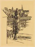 Max Beckmann, Flusslandschaft, 1923, Lithograph