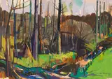 Bruno Müller-Linow, Herrngarten, 1947, Gouache