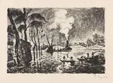 Paul Signac, La Seine en Crue, en 1910 (Le Pont des Arts), 1923, Lithograph