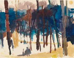 Bruno Müller-Linow, Uferlandschaft, 1963, Watercolour