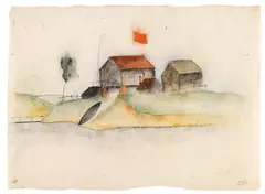 Erich Borchert, Häuser am Meer, 1930, Watercolour