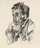 Walter Hasenclever (Brustbild nach links) by Oskar Kokoschka, 1918, Chalk lithograph, sold Oct 2010