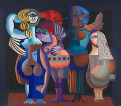 Soho / Die Schau by Johann Georg Müller, 1966, Mixed media, sold Jun 2010