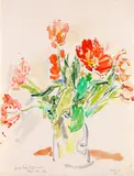 Tulpenstrauß in der Vase by Oskar Kokoschka, 1958, Watercolour, sold Jun 2010