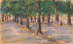 Allee by Max Liebermann, 1912, Pastel, sold Jun 2010
