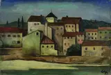 Italienisches Städtchen by Karl Hofer, 1923, Oil on canvas, sold Jun 2010