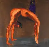 Mann und Eule (Dawn) by Rainer Fetting, 1984, Oil on canvas, sold Jun 2010