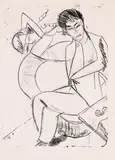 Maler Otto Mueller by Ernst Ludwig Kirchner, 1912, Chalk lithograph, sold Jun 2010