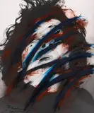 Zacken by Arnulf Rainer, 1969, Oil crayon, sold Jun 2010