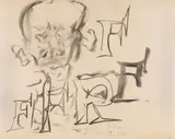 Willem de Kooning, Ohne Titel (Portrait of a man), 1971, Charcoal drawing
