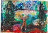 Sandro Chia, Virtue and Patience, 1984, Oil crayon
