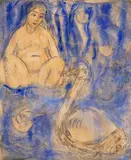 Leda und der Schwan by Christian Rohlfs, 1917, Water-tempera, sold Jun 2010