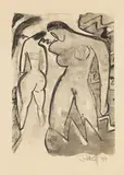 Karl Schmidt-Rottluff, Am Gebüsch, 1914, Lithograph