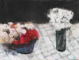 Klaus Fußmann, Frühlingstisch, 1988, Coloured chalk