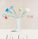 David Hockney, Coloured flowers made of paper and ink, 1971, Lithograph in colours