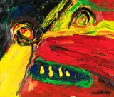 Bengt Lindström, Ansikte, 1990, Oil on canvas