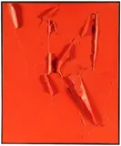 Toile rouge flamme by Bernard Aubertin, 1973, Acrylic, sold Apr 2010