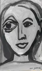 Mädchenkopf by A. R. Penck, 1960, Gouache, sold Apr 2010