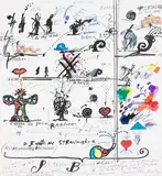 Jean Tinguely, Fontaine Stravinsky, 1983, Felt-tip pen drawing