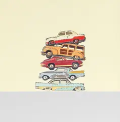 Junkyard Stack with De Soto Firefly by Jeremy Dickinson, 2000, Oil, sold Apr 2010