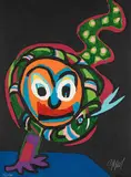 Le Serpent by Karel Appel, 1978, Woodcut in colours, sold Apr 2010