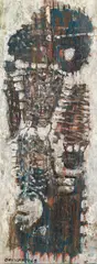 Ohne Titel by Reinhard Drenkhahn, 1956, Oil on fibreboard, sold Apr 2010