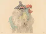 Paul Flora, Faschingsfigur mit Hahn