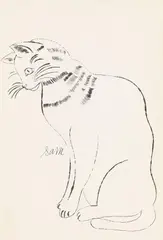 Sam sitting by Andy Warhol, 1954, Offset lithograph, sold Apr 2010