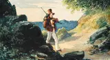 Carl Blechen, Blechen auf der Wanderschaft, Watercolour