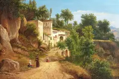 Die Eremitage von St. Maria del Avocatella bei Neapel by Eugene von Guerard, 1849, Oil on canvas, sold Apr 2010