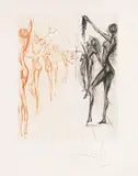 Hippies by Salvador Dalí, 1969, Drypoint, sold Apr 2010