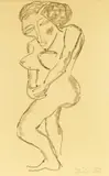 Stehender weiblicher Akt by Karl Schmidt-Rottluff, 1913, Brush and ink drawing, sold Apr 2010